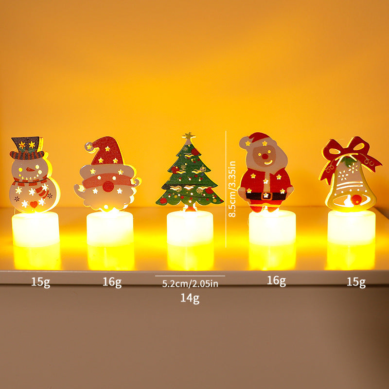 Lumière Électronique LED en Bougie de Noël pour Décoration de Sapin Créative