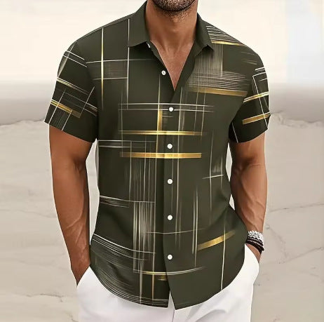 Chemise à Boutons pour Hommes - Mode Décontractée pour les Vacances en Plein Air