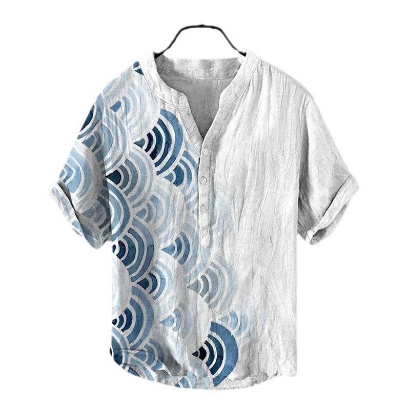 Vêtements décontractés d'été pour hommes - T-shirt à manches courtes en V - Allomarc.com