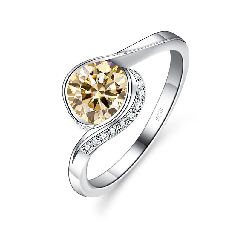 Bague en Moissanite S925 en Argent Sterling pour Femmes
