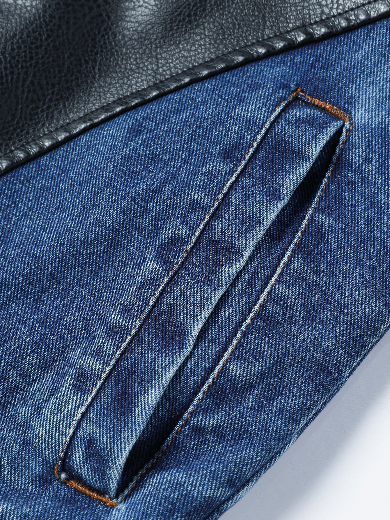 Veste en Jean à Patches pour Hommes, Veste de Travail à Fermeture Éclair Diagonale