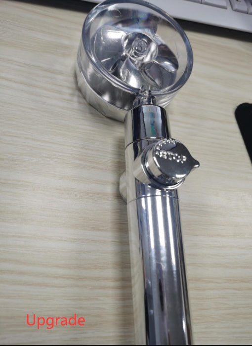 Douchette Turbo Propeller Économiseur d'Eau Haute Pression 360 Degrés avec Extension de Ventilateur