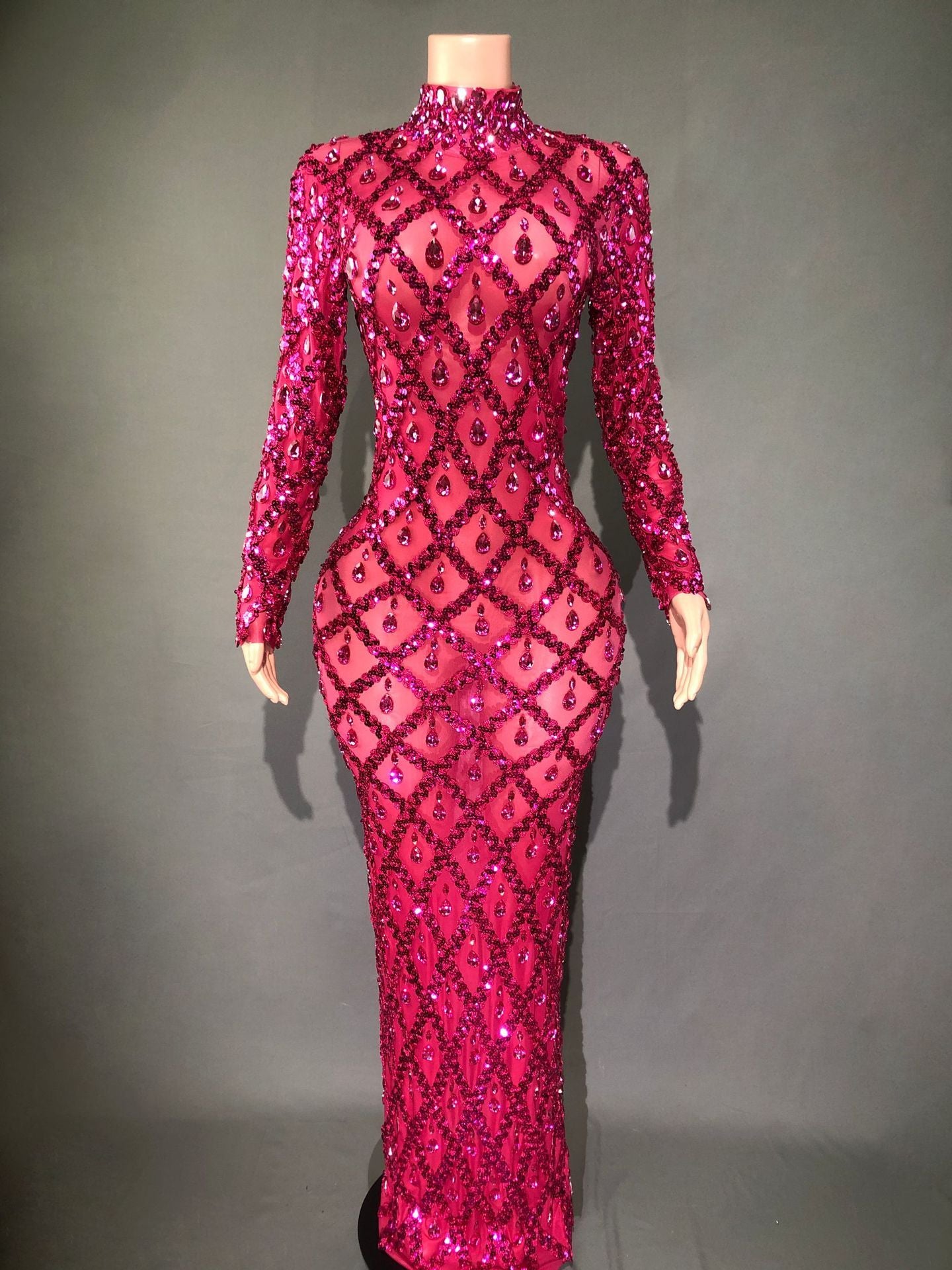 Robe de Soirée Éblouissante en Strass pour Femmes