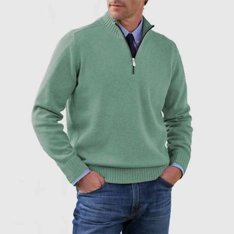 Pull Zippé Col Montant pour Homme - Mode Hiver Couleur Unie