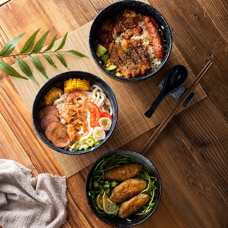 Bol à Ramen en Céramique de Style Japonais avec Baguettes et Cuillère