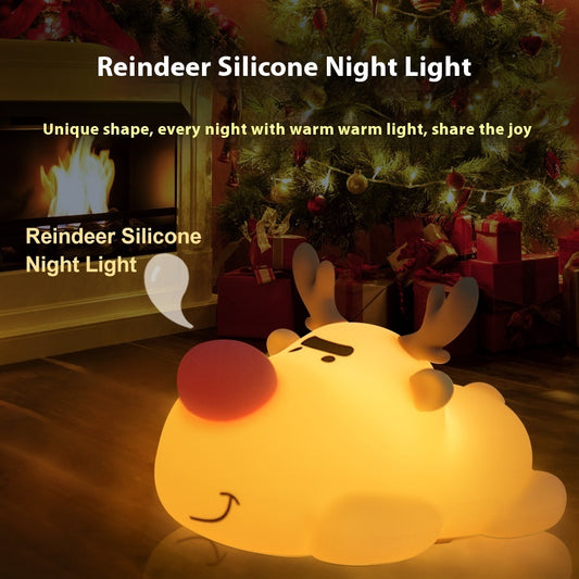 Lampe de Nuit Petite Renne en Silicone Rechargeable