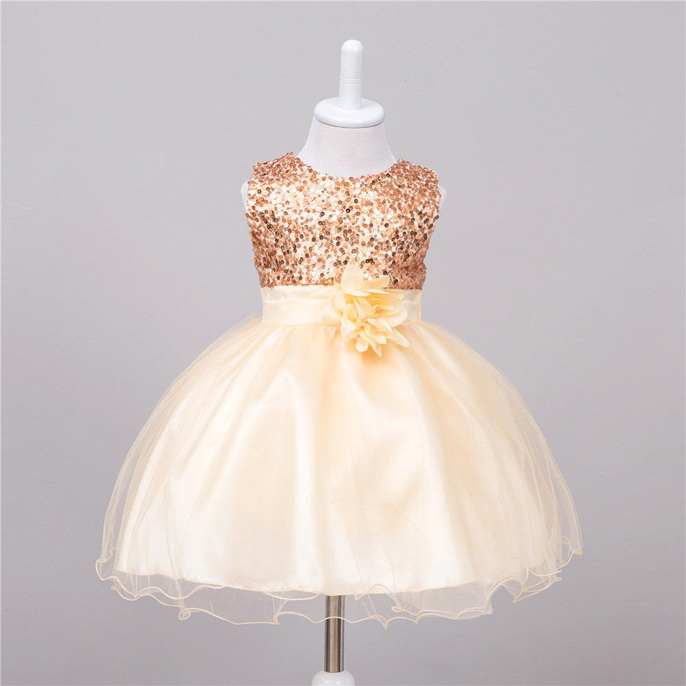 Robe à Sequins pour Fille de Fleurs - Robe de Mariage Princesse