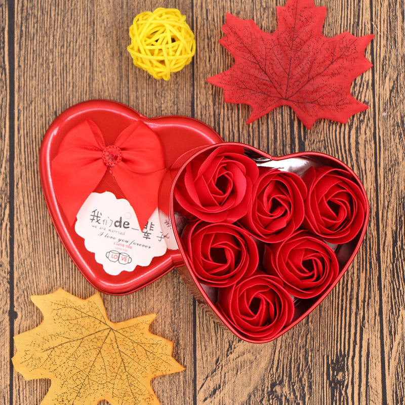 Boîte Cadeau Fleurs en Savon - Idée Cadeau pour la Saint-Valentin et la Fête des Mères