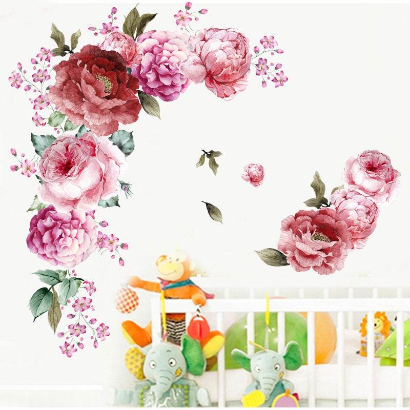 Autocollants Muraux de Pivoines Aquarelle pour Salon - Allomarc.com