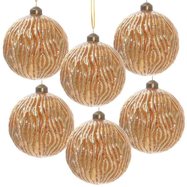 Set de 6 Boules de Noël en Verre - Décorations Éclatantes pour Arbre de Fête