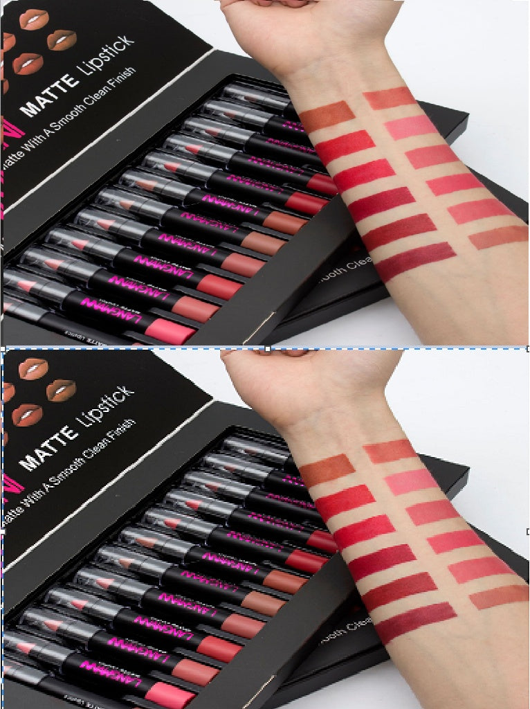 Ensemble de Rouge à Lèvres Velouté Mat Waterproof Longue Durée