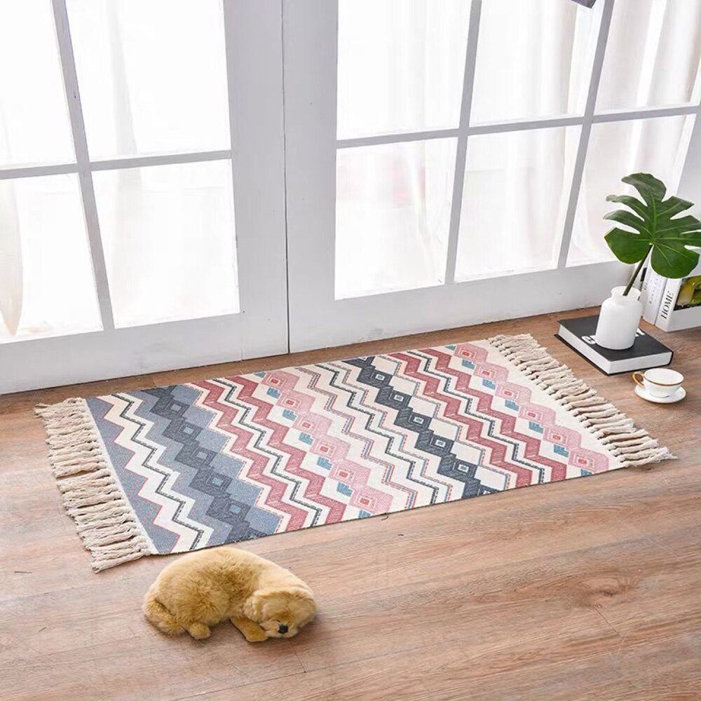 Tapis en Lin et Coton au Style Scandinave