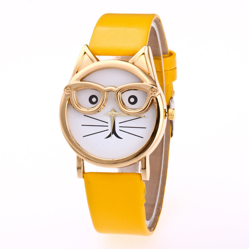 Montre Enfant Cartoon Mignonne avec Visage de Chat