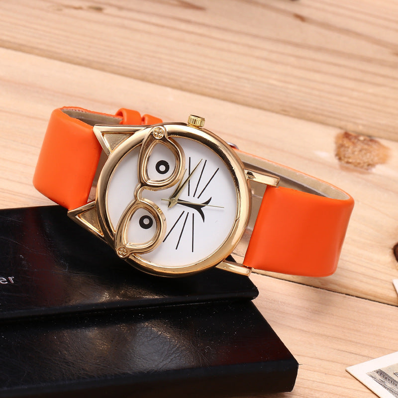 Montre Enfant Cartoon Mignonne avec Visage de Chat