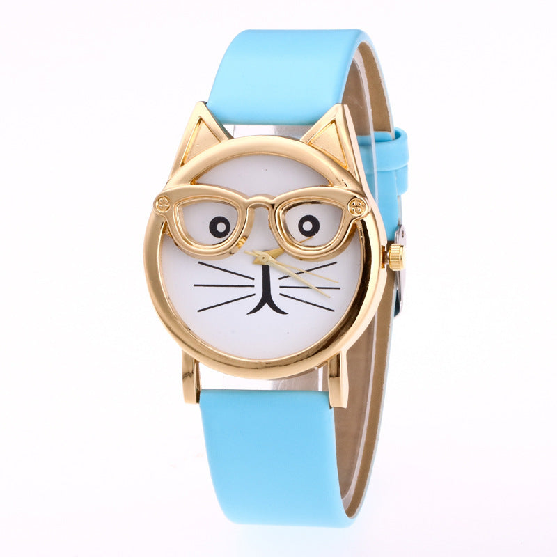Montre Enfant Cartoon Mignonne avec Visage de Chat