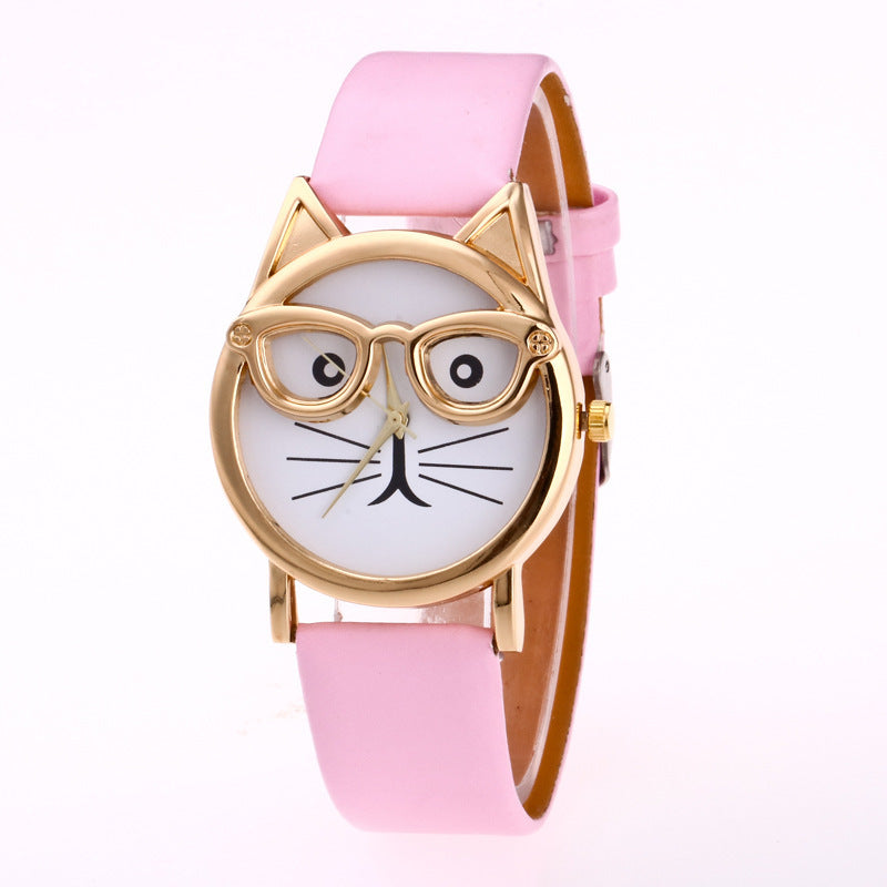 Montre Enfant Cartoon Mignonne avec Visage de Chat