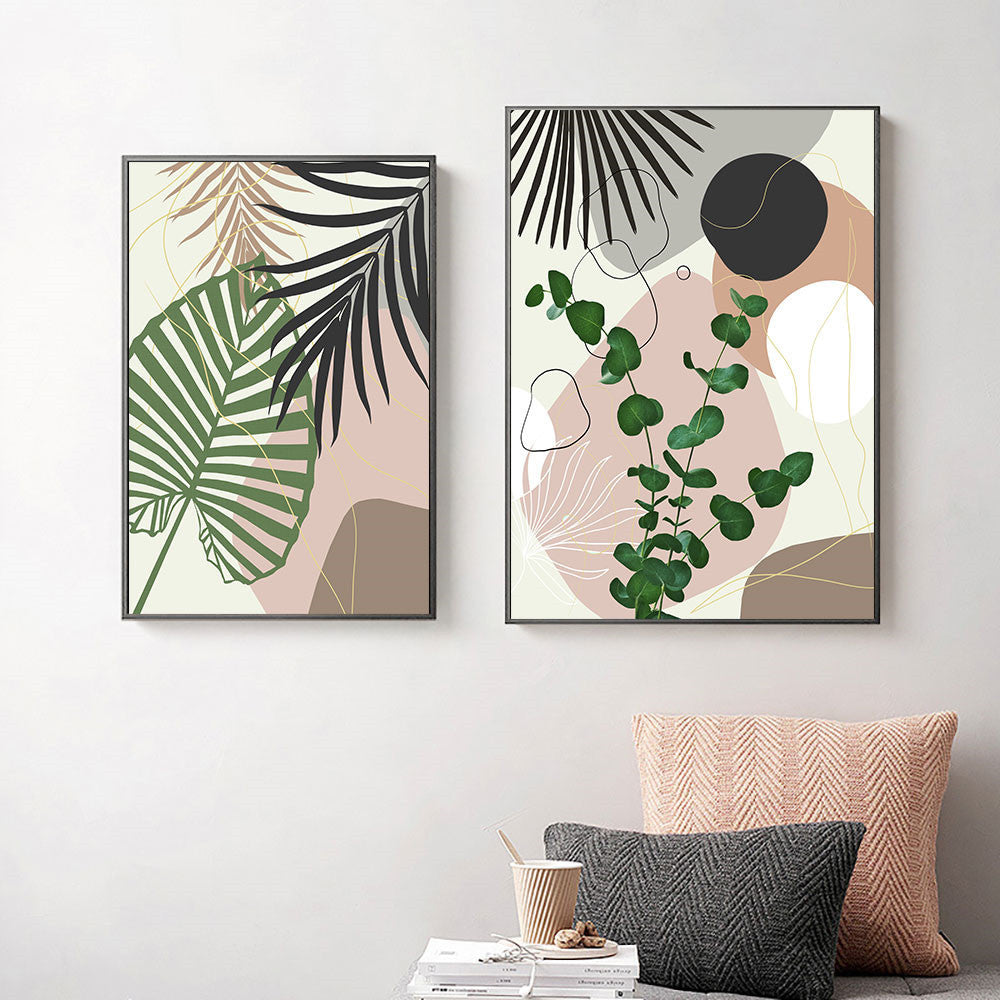Toile Art Murale Feuilles de Plantes Tropicales