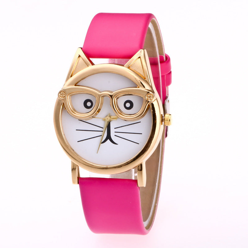 Montre Enfant Cartoon Mignonne avec Visage de Chat