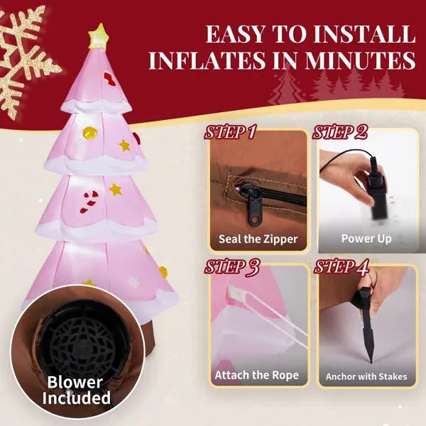 Décoration Gonflable de Noël Lumineuse 7,2 Pieds avec LED Intégrées