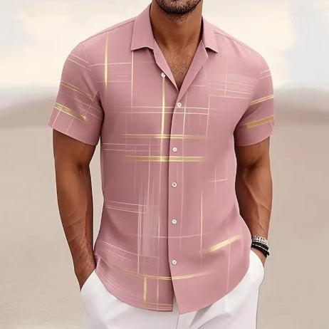 Chemise à Boutons pour Hommes - Mode Décontractée pour les Vacances en Plein Air