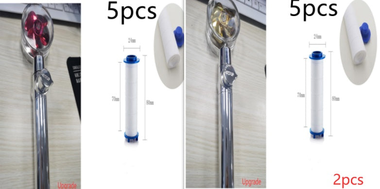 Douchette Turbo Propeller Économiseur d'Eau Haute Pression 360 Degrés avec Extension de Ventilateur