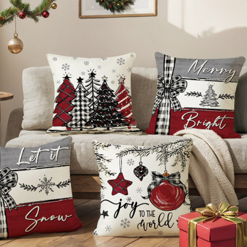 Housse de Coussin de Noël Décorative - Cadeau Joyeux Noël 2024