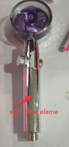 Douchette Turbo Propeller Économiseur d'Eau Haute Pression 360 Degrés avec Extension de Ventilateur