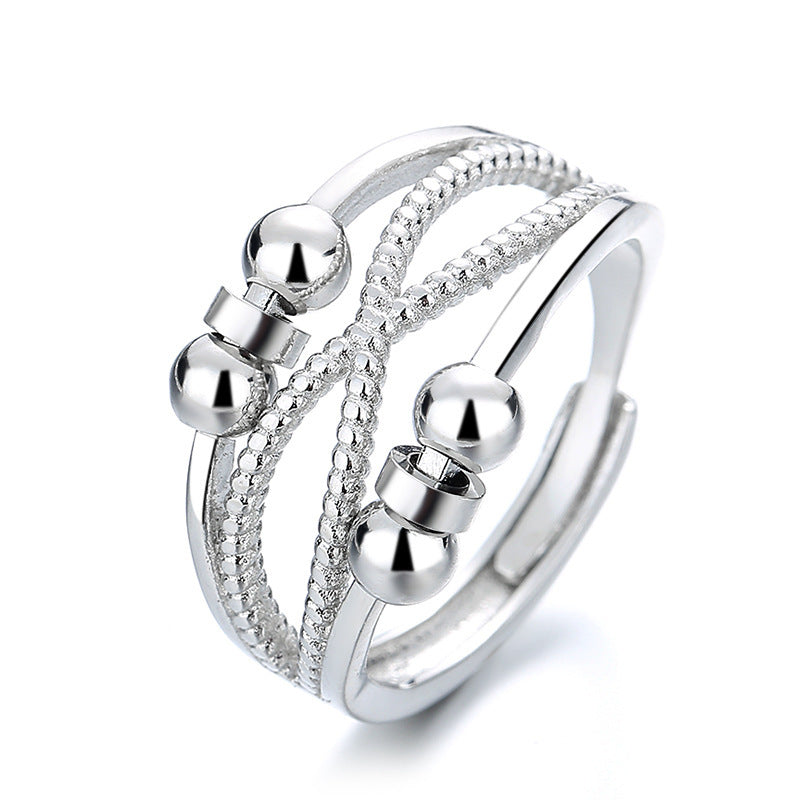 Bague Rotative avec Design Ouvert - Anneaux Antistress à Double Couche pour Femmes