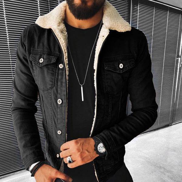 Veste en Jean Épaissie en Laine d'Agneau - Allomarc.com