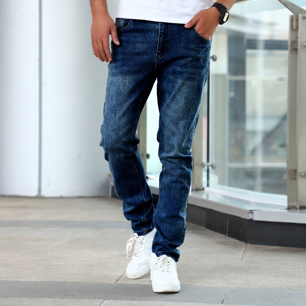 Pantalons Casual Bleus Slim Fit Stretch pour Jeunes