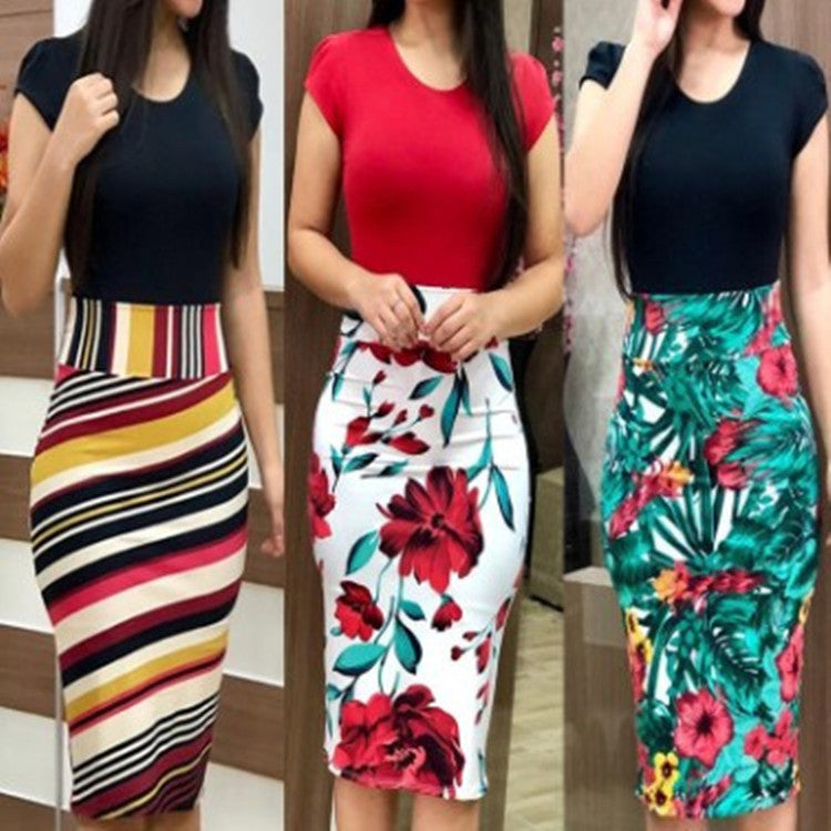 Robe Midi Imprimée pour Bureau - Grande Taille Femme