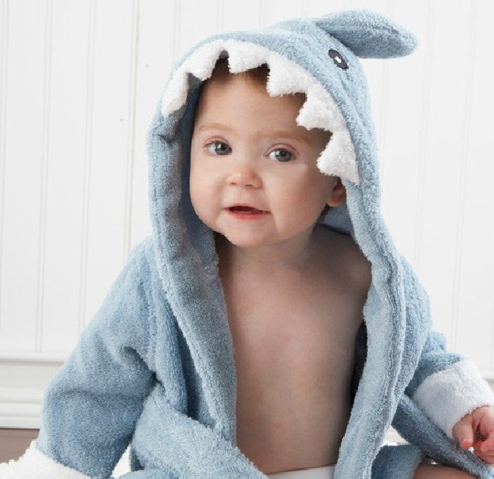 Serviettes de bain et peignoirs à capuche pour bébé avec motifs d'animaux mignons en coton