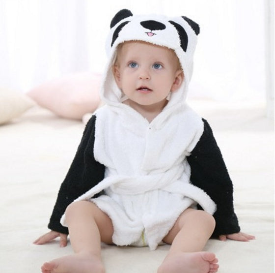 Serviettes de bain et peignoirs à capuche pour bébé avec motifs d'animaux mignons en coton