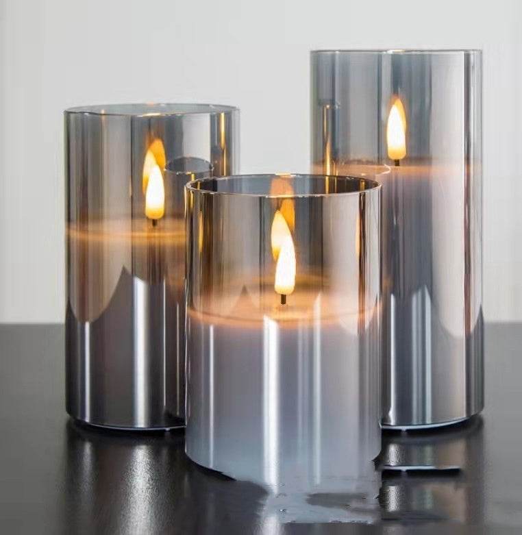 Bougies Électroniques LED en Verre Électroplaqué Rechargeables - Allomarc.com