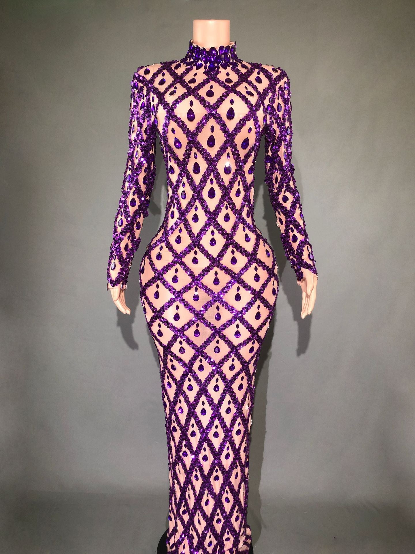 Robe de Soirée Éblouissante en Strass pour Femmes