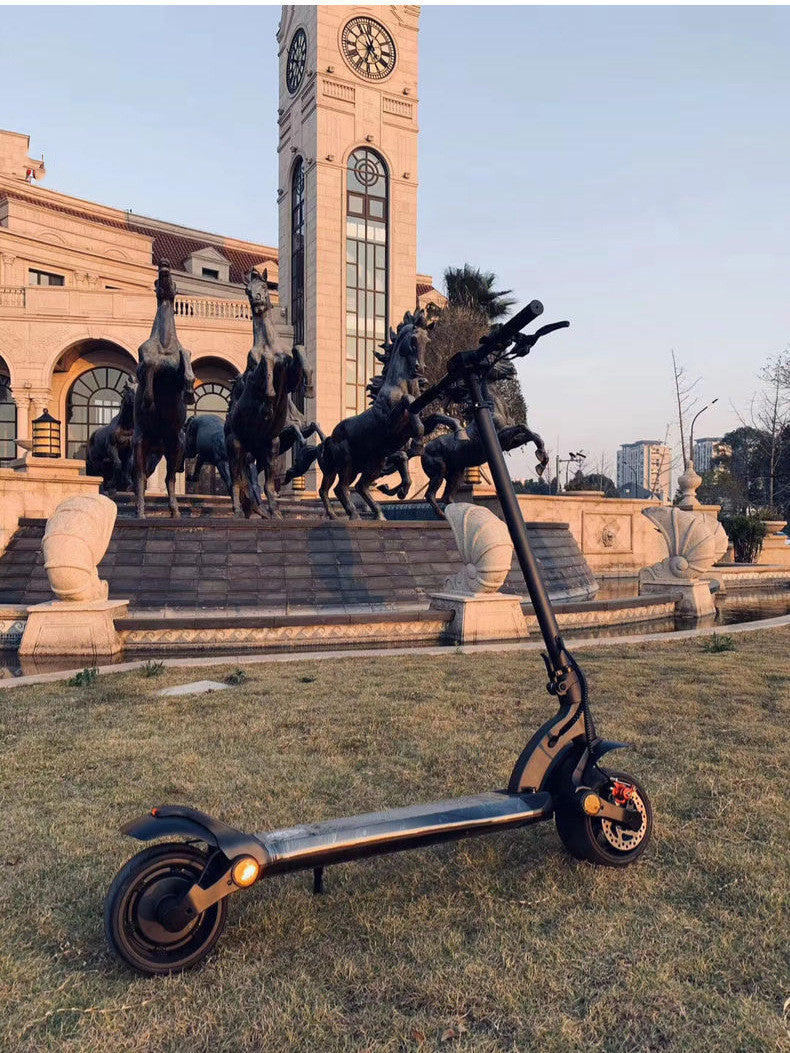 Trottinette Pliable Double Drive avec Large Pneus
