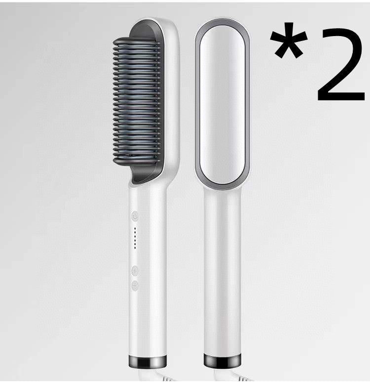 Fer à Lisser 2 En 1 avec Peigne Chaud et Boucleur Ions Négatifs