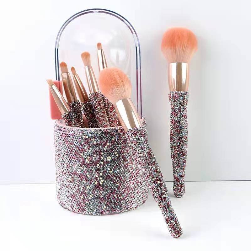 Ensemble de Pinceaux de Maquillage Luxueux avec Diamants - Allomarc.com