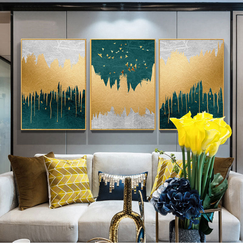 Peinture murale abstraite paysage sur toile - Affiche nordique