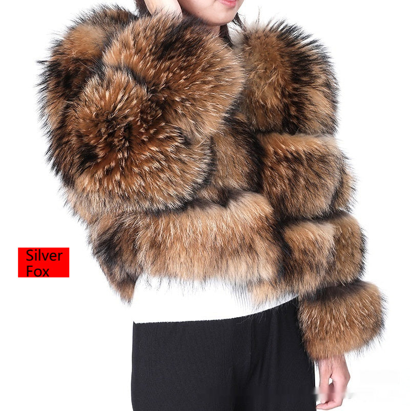 Manteau en Fourrure de Raton Laveur pour Femmes