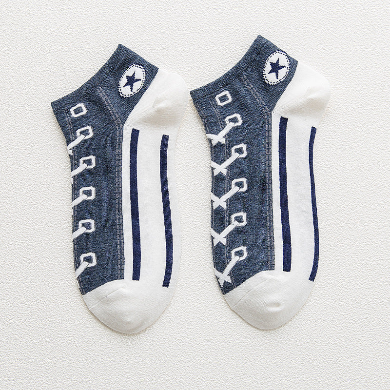 Chaussettes de bateau en coton peigné - Déodorantes et respirantes