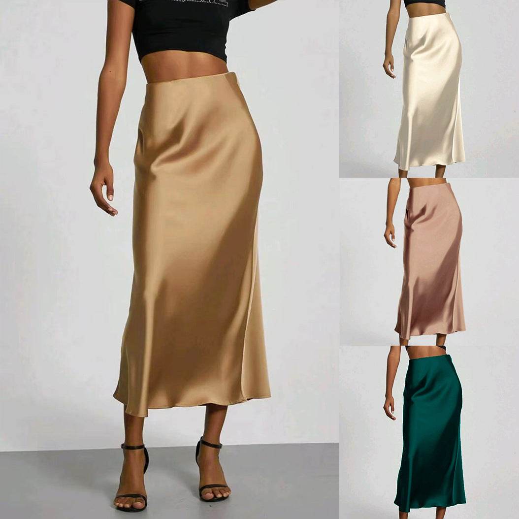 Jupe Satinée Ajustée Femme - Chic et Élégante - Allomarc.com