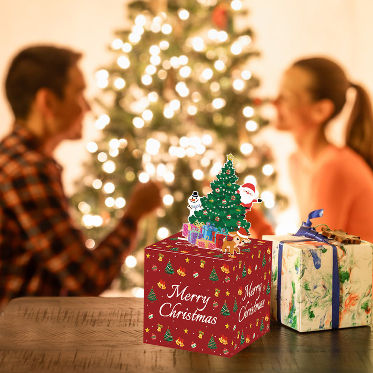 Boîte Surprise de Noël pour Argents - Porte-Monnaie Festif
