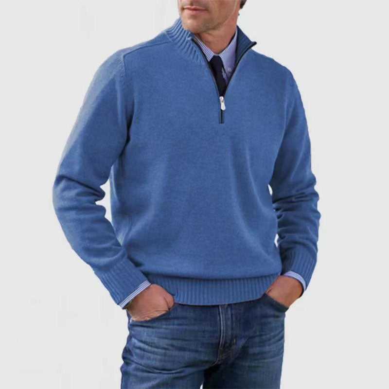 Pull Zippé Col Montant pour Homme - Mode Hiver Couleur Unie