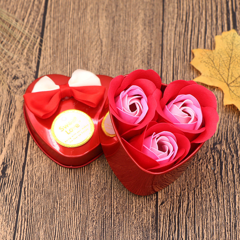 Boîte Cadeau Fleurs en Savon - Idée Cadeau pour la Saint-Valentin et la Fête des Mères