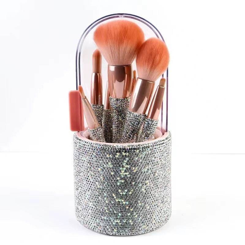 Ensemble de Pinceaux de Maquillage Luxueux avec Diamants - Allomarc.com