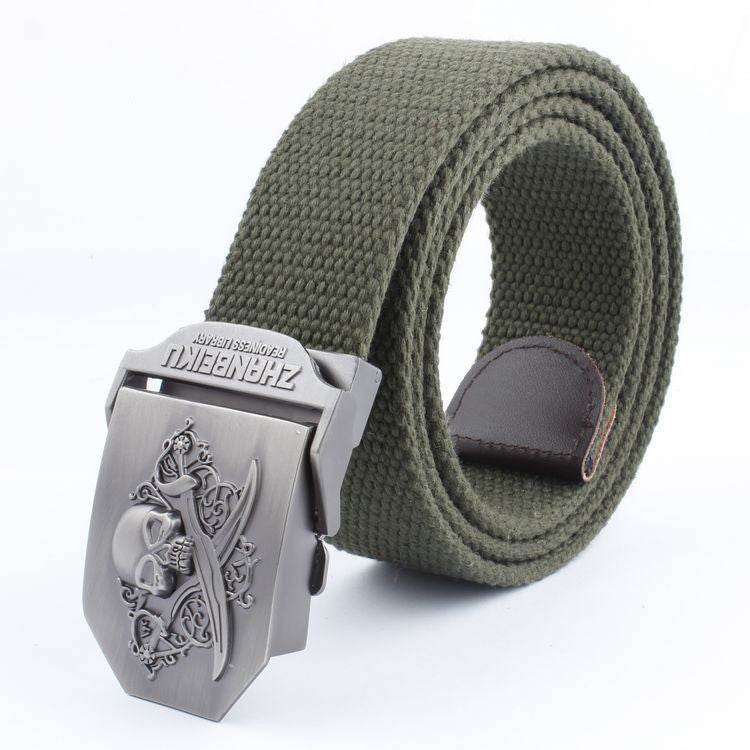 Ceinture en Toile à Double Couteau Skull - Allomarc.com