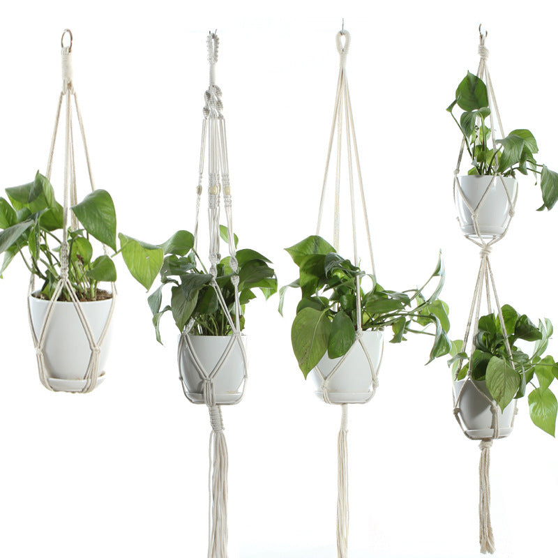 Suspension de Plantes en Coton Beige