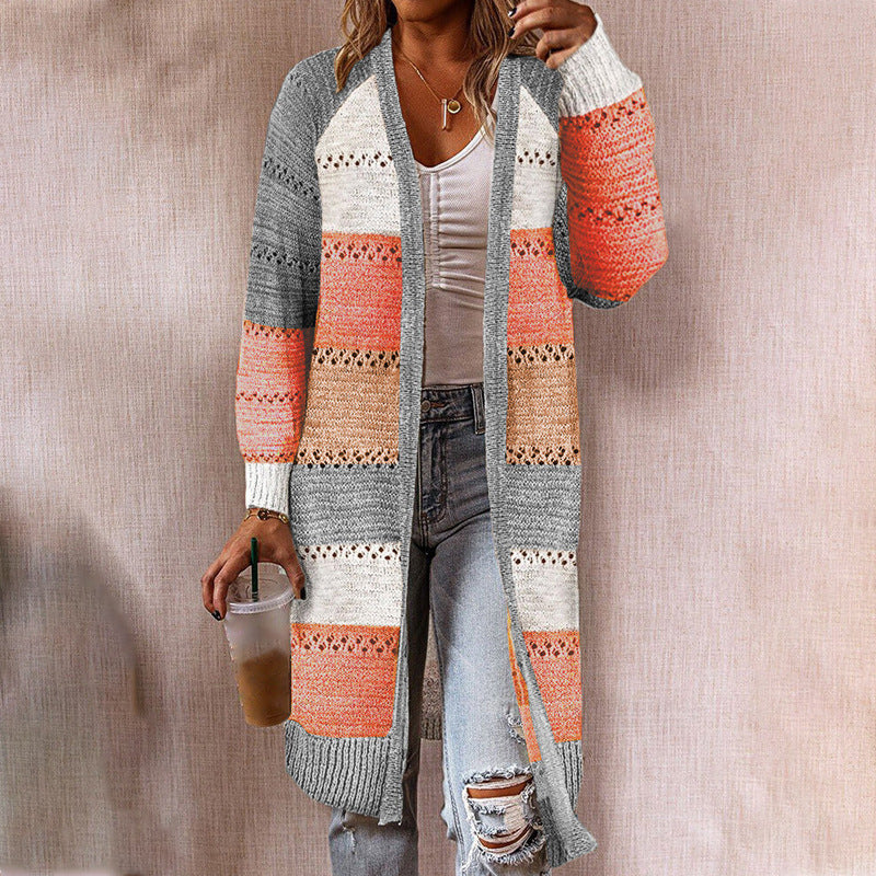 Cardigan Tricot à Manches Longues de Longueur Moyenne