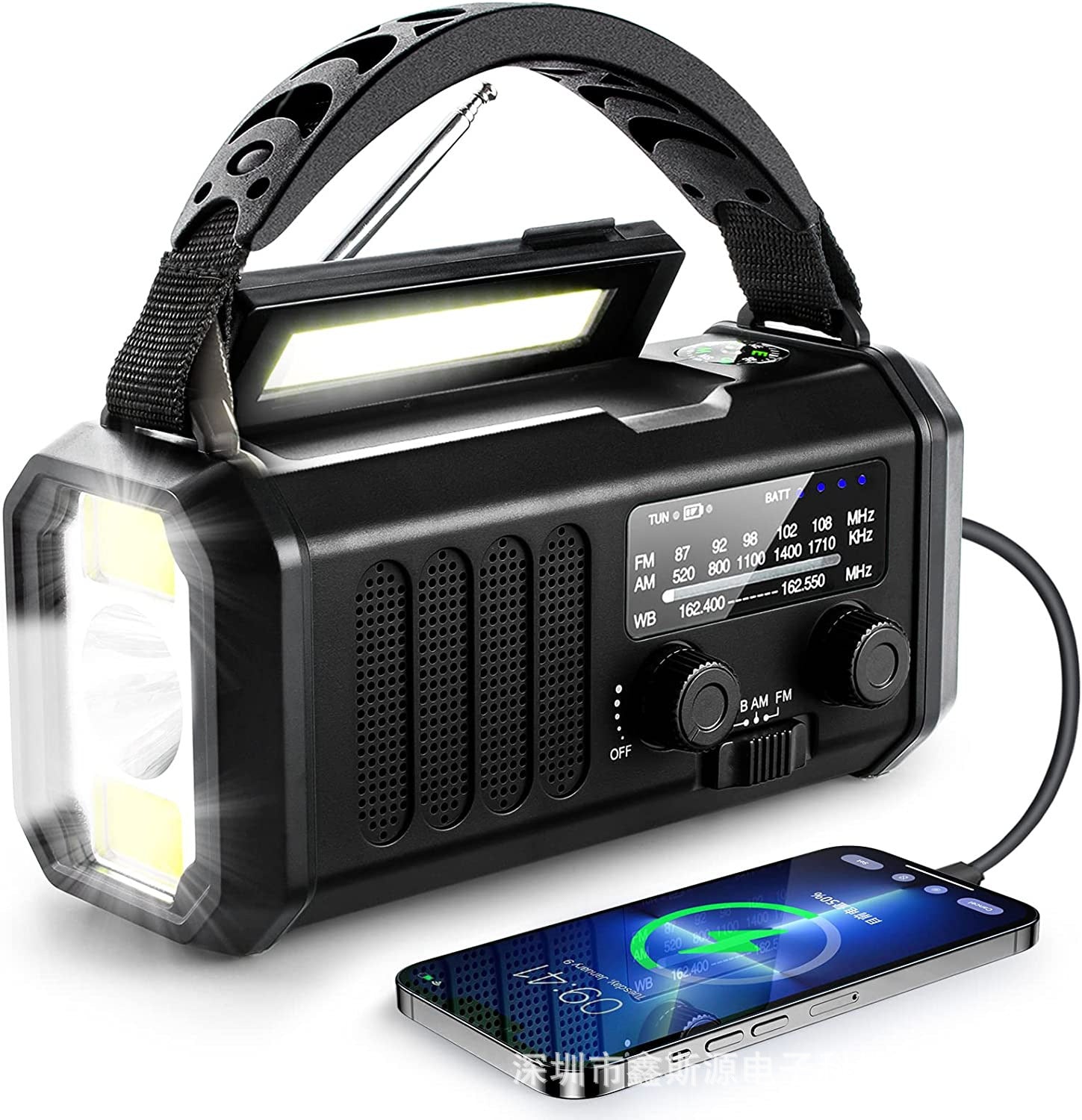Lampe de Poche Portable Solaire d'Urgence FMAM